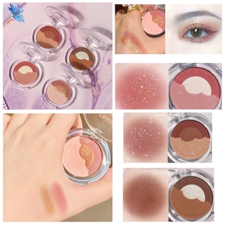 Bảng Phấn Mắt Hình Tròn Màu Lì Ánh Ngọc Trai Tông Màu Trắng Cổ Điển Hình Trái Tim Dành Cho Người Mới Bắt Đầu