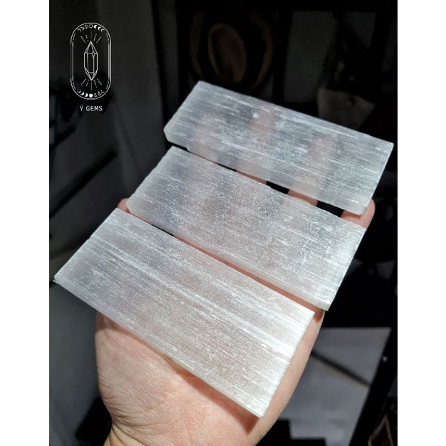 Selenite thô tự nhiên bản to hỗ trợ thanh tẩy không gian sống và làm việc, thanh tẩy bài Tarot, sưu tầm trưng bày..