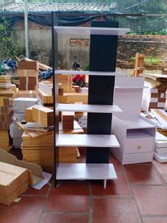 Kệ sách gỗ 5 tầng màu trắng