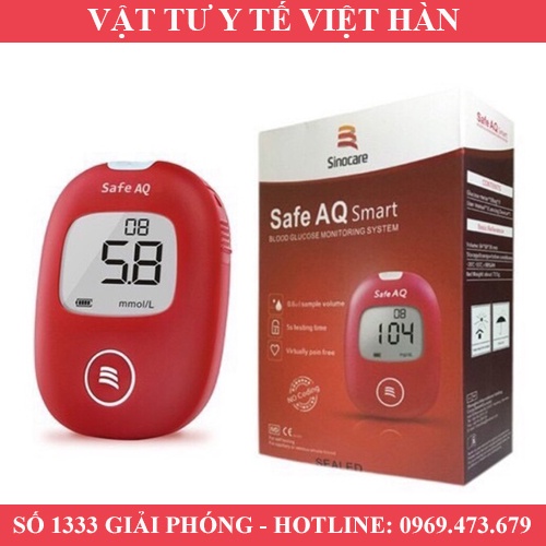 MÁY ĐO ĐƯỜNG HUYẾT SAFE AQ SINOCARE - BẢO HÀNH TRỌN ĐỜI - XUẤT XỨ ĐỨC