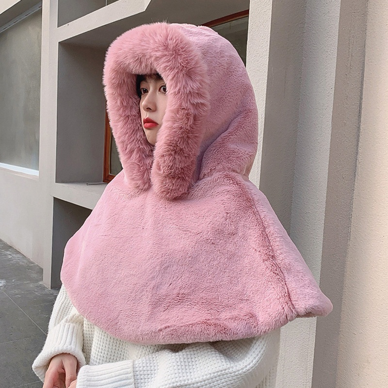 Mũ Balaclava Bằng Vải Lông Màu Trơn Chống Gió Bảo Vệ Tai Chống Lạnh Giáng Sinh Năm Mới Valen