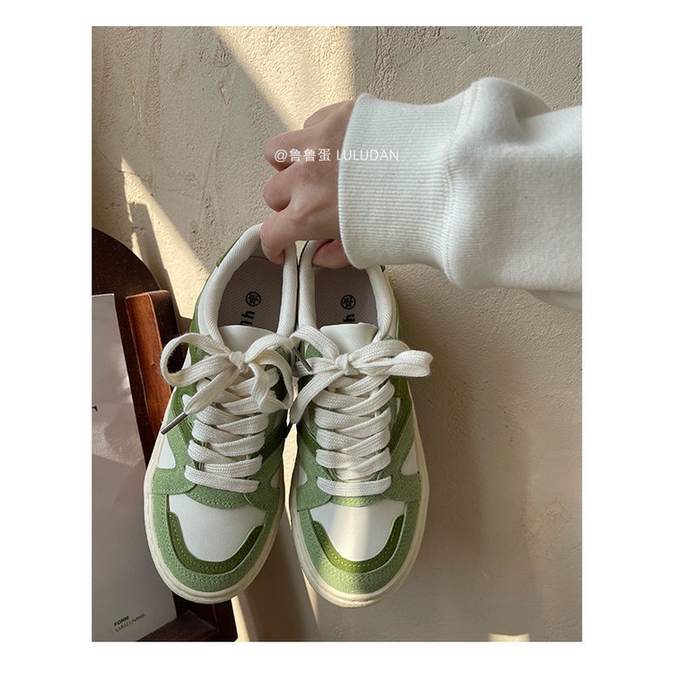 Giày Thể Thao Màu Trắng Xanh Lá Phong Cách Thời Trang Dành Cho Nữ