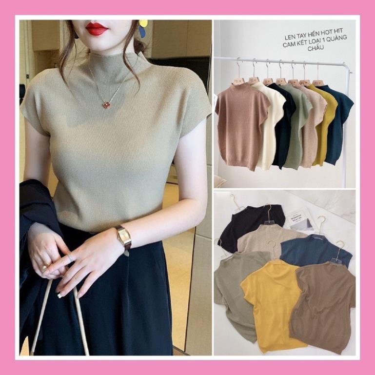 Áo thun dệt kim không tay phong cách Mỹ retro, Áo Dệt Kim Không Tay Cổ Cao Thời Thượng Thời Trang Mùa Thu Cho Nữ