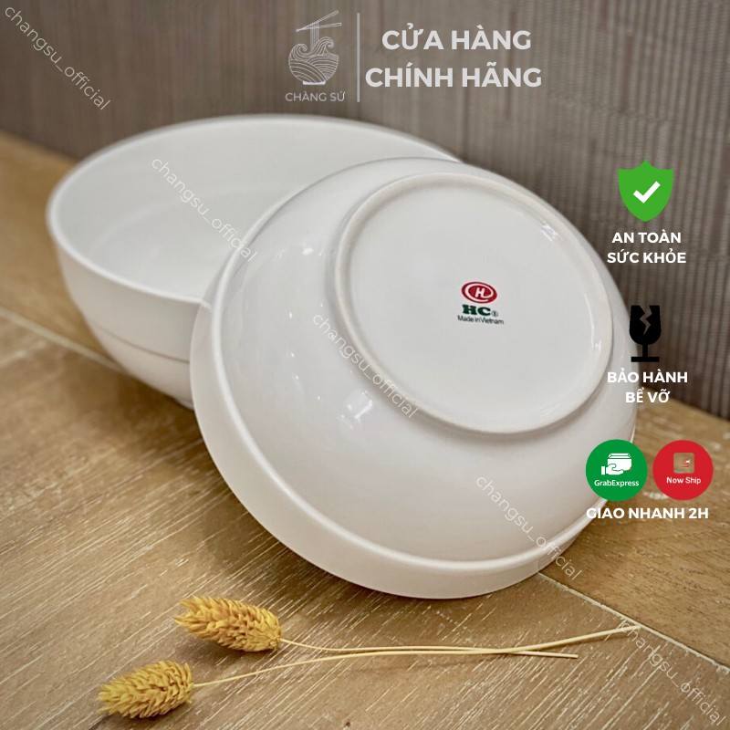 Tô sứ ăn phở có ngấn dày dặn - Bát đựng canh to viền nổi ăn mì tiện lợi