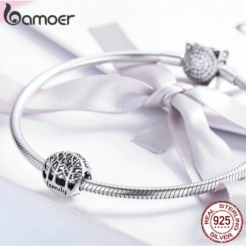 Hạt phụ kiện Bamoer bạc 925 hình cây sự sống trang trí vòng tay Diy thời trang