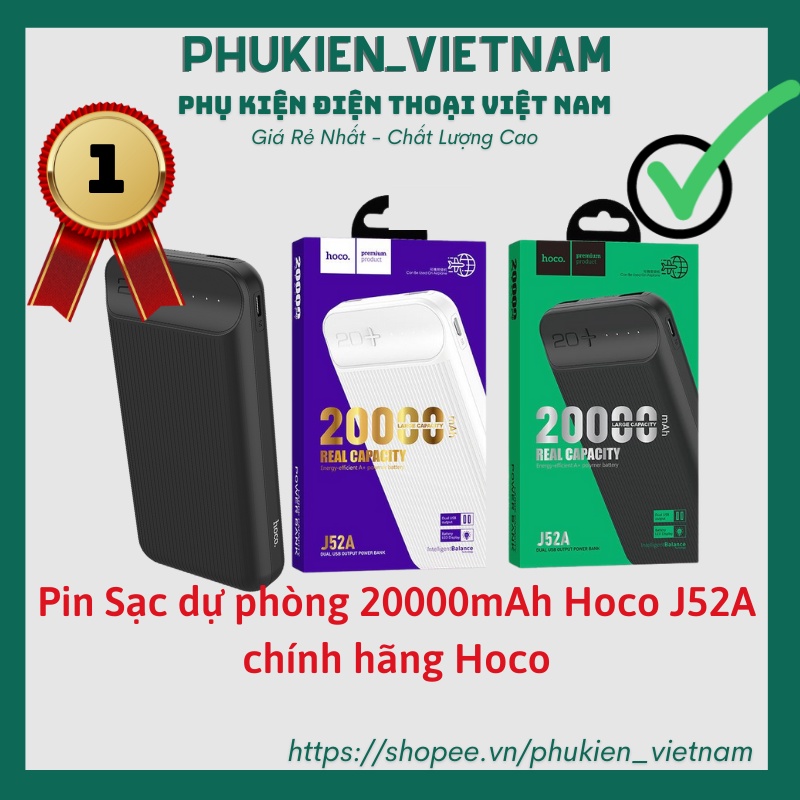 Pin Sạc dự phòng 20000mAh Hoco J52A chính hãng Hoco