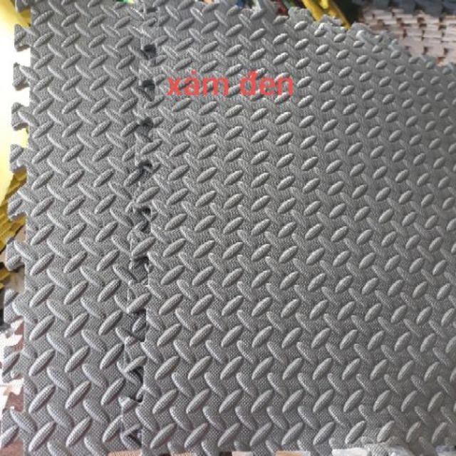 [G01] Thảm xốp vân khế màu xám đen 60×60×1cm lót sàn phòng tập gym, sàn nhà.. S029