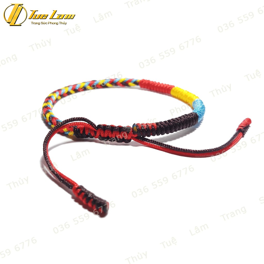 [New Style] Vòng Tay Chỉ handmade Tibet 4 Màu Chỉ Phong Thủy May Mắn