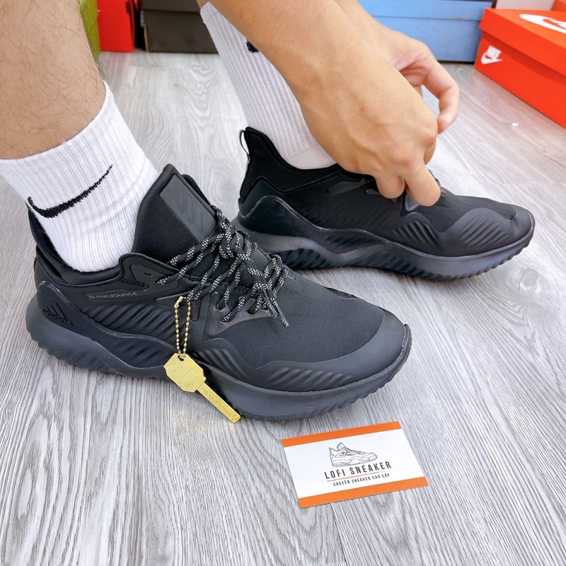 Giày sneaker Anpha Bouce full đen hàng cao cấp cho nam chạy bộ tập gym siêu êm