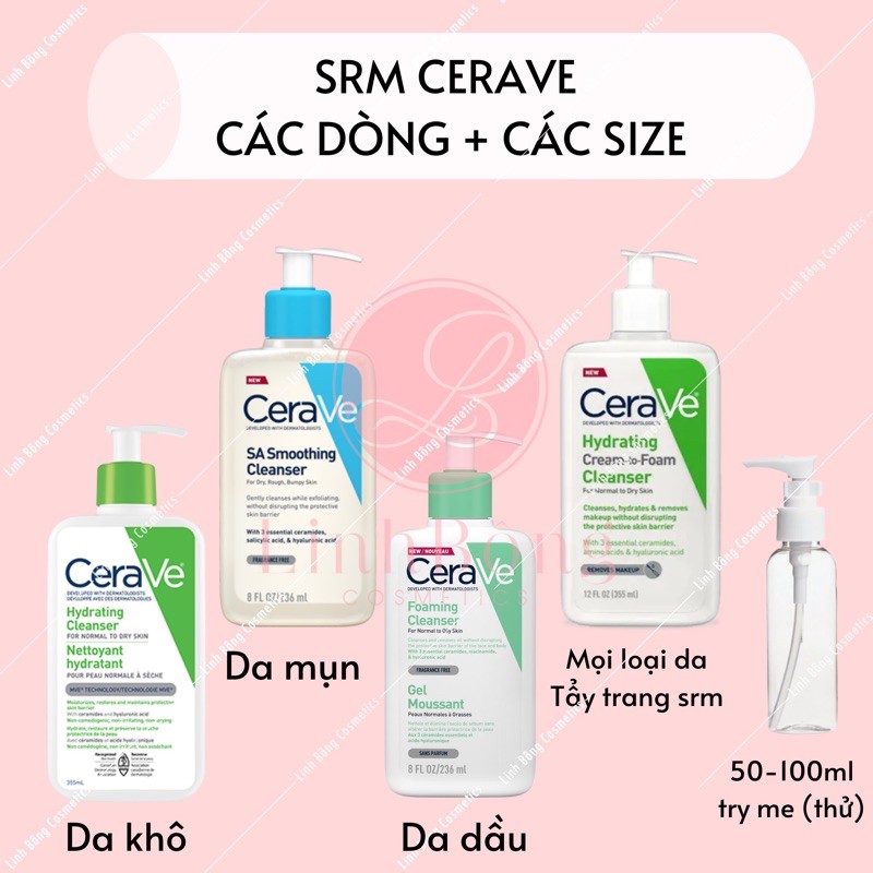 SỮA RỬA MẶT CERAVE CÁC SIZE (BẢN PHÁP)