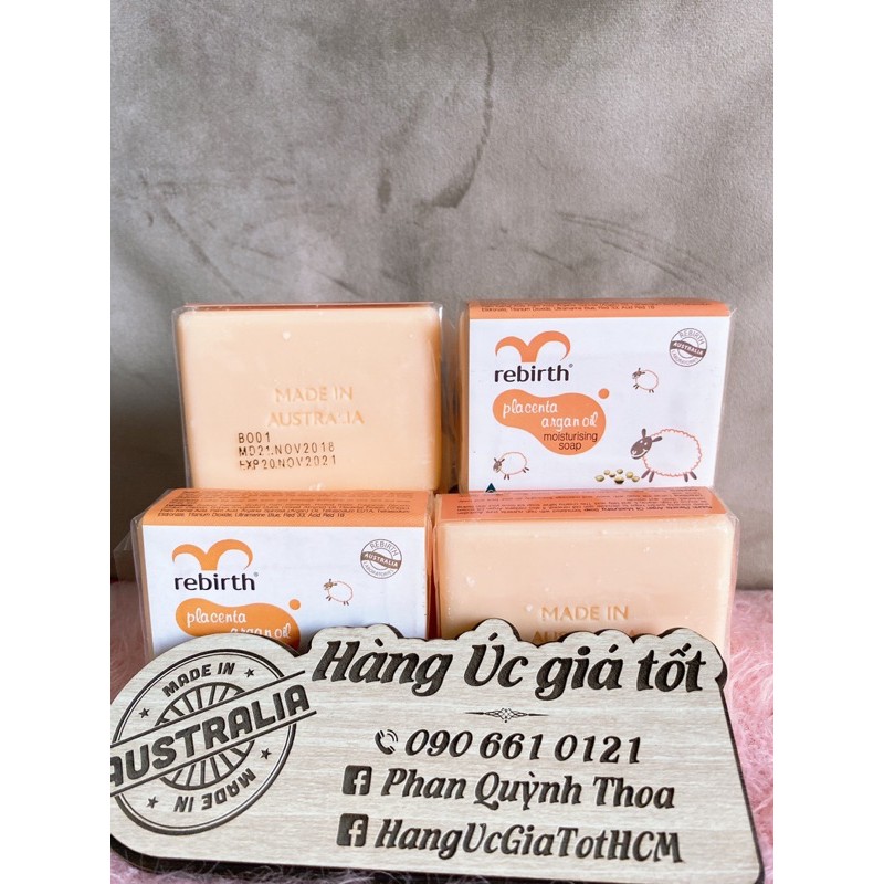 Xà bông dưỡng ẩm Úc Rebirth Goat Milk Moisturising Soap 100g