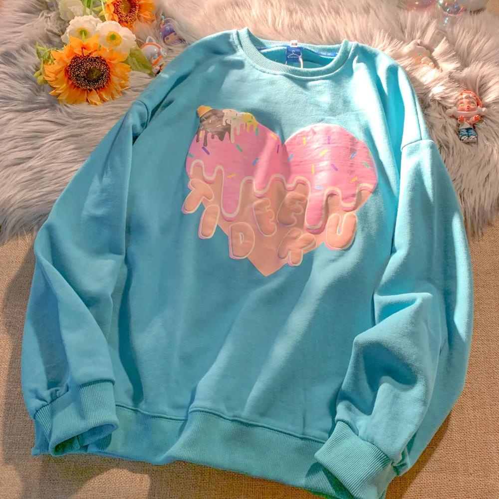 Áo Thun Dài Tay Dáng Rộng In Hình Hoạt Hình Phong Cách Trẻ Trung Cho Nữ | BigBuy360 - bigbuy360.vn