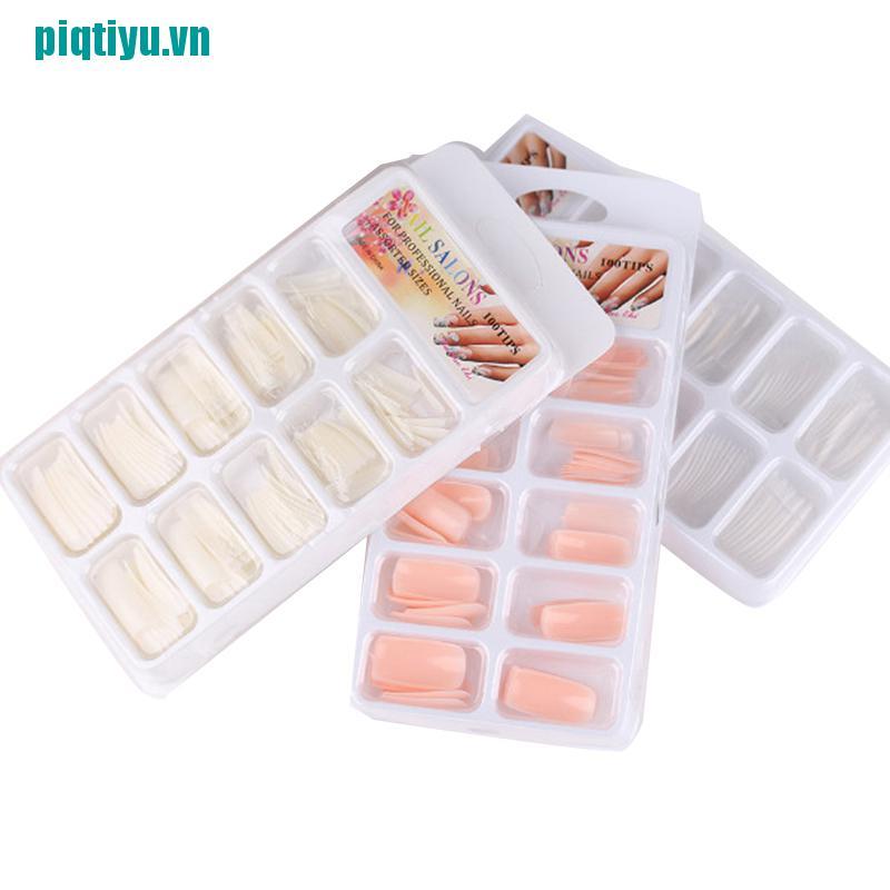 Set 100 Móng Tay Giả Kiểu Pháp Tự Nhiên