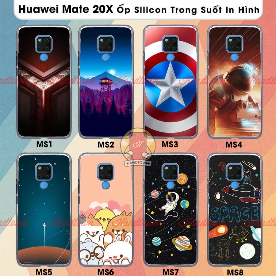 Ốp Lưng TPU Silicon Huawei Mate 20X Mate 20 X case Nhựa Dẻo Trong Suốt Chống Sốc Bảo Vệ Máy In Hình Nhiều Mẫu Phần A