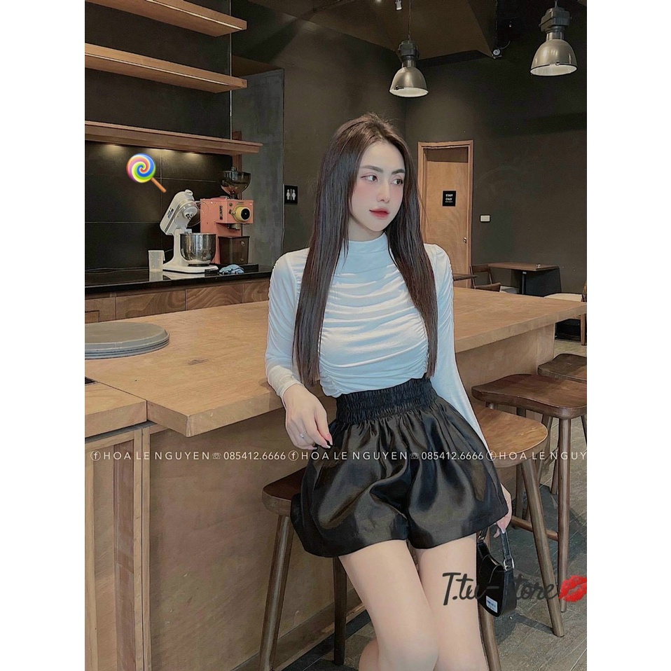 Áo kiểu tay dài thun deo nhúm nhúm cực hot , chất thun dẻo mềm mịn co giãn