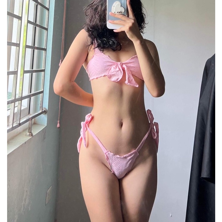 Bikini 2 mảnh nơ ngực có mút