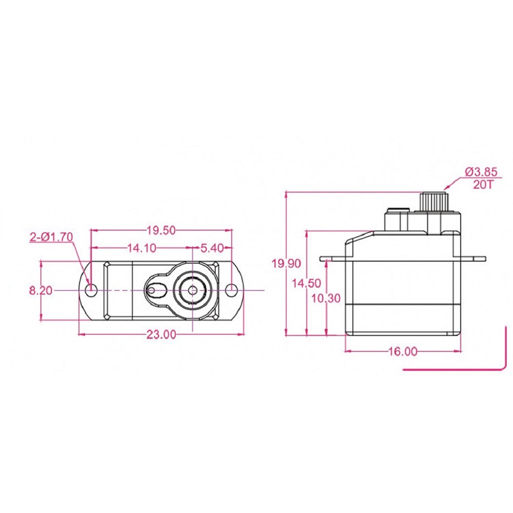 Động Cơ Servo Kỹ Thuật Số Mini 2.2G Cho Máy Bay Orlandoo Hunter