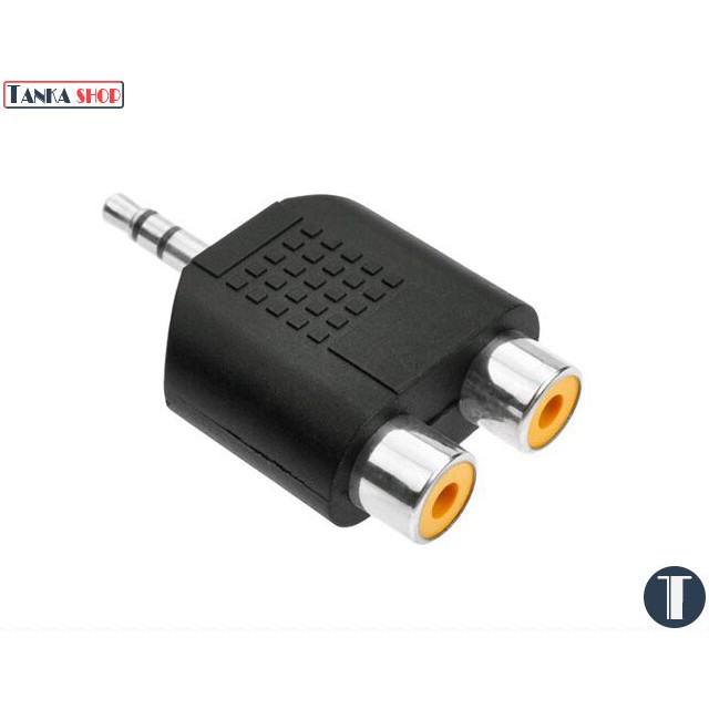 Jack chuyển 2 đầu bông sen RCA sang 3.5mm