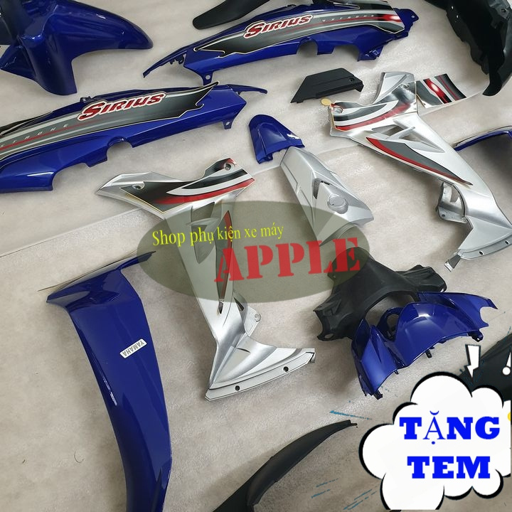 Dàn áo xe SIRIUS đười 2005 đến 2018 nhựa ABS cao cấp Màu Xanh Tím Than  Củ hậu xe Sirius - SPA-DG-Si-tím