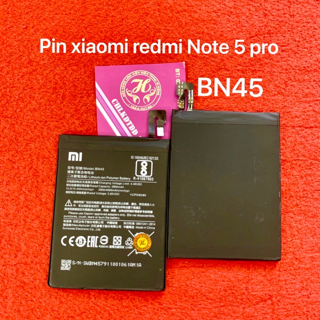 Pin xiaomi redmi note 5 pro zin - kí hiệu trên pin BN45