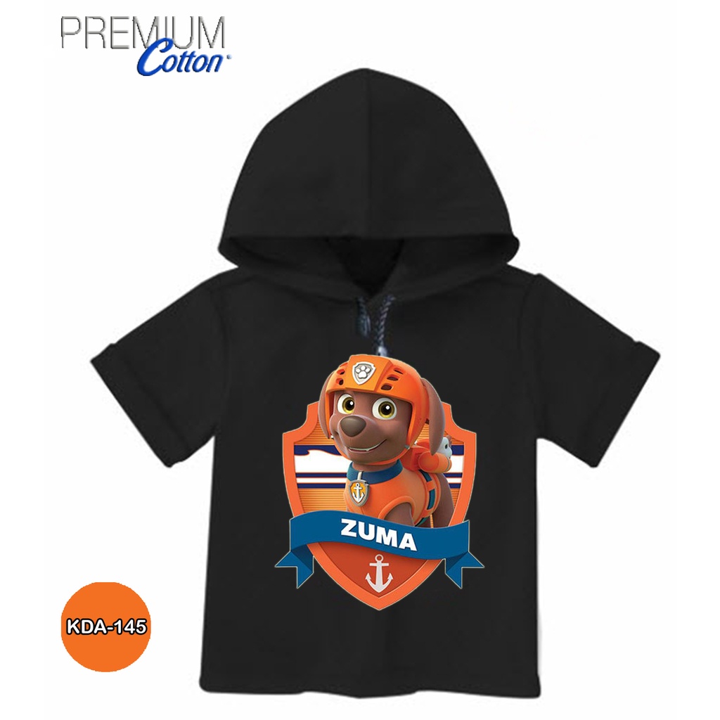 Áo Thun Có Mũ Trùm Đầu In Hình Paw Patrol Zuma Chất Liệu Cao Cấp #Kda-145