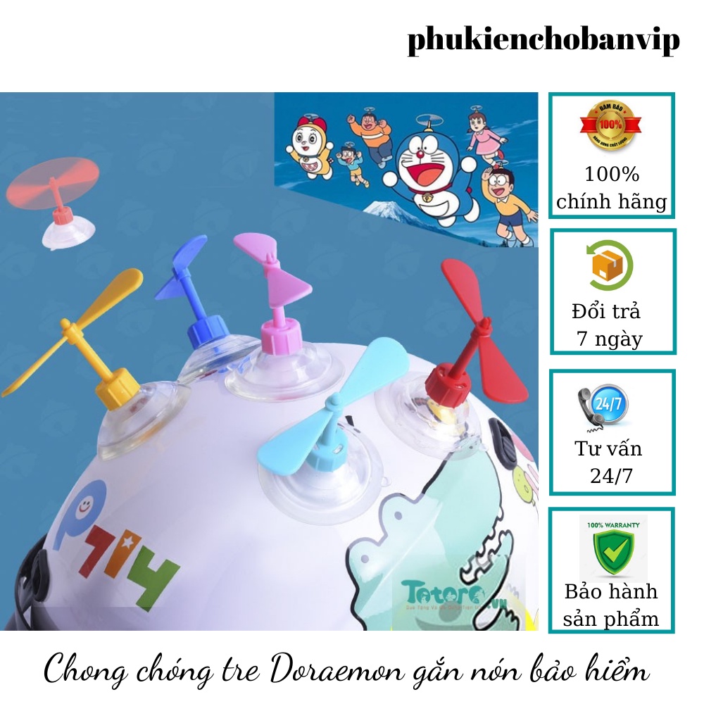 Chong chóng tre Doraemon gắn nón bảo hiểm cực hot