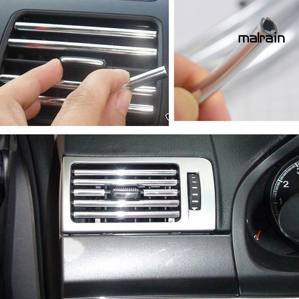 【VIP】Car Vent Grill Switch Strip Radio Trim Air Outlet Decorative Chrome Line Accessory