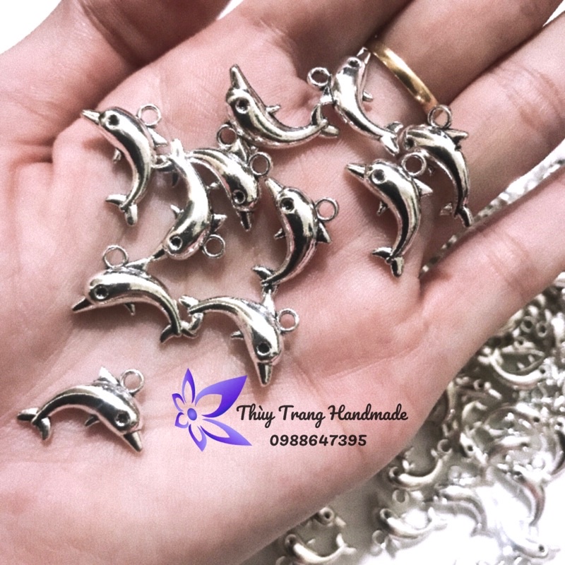 Charm Cá Heo dễ thương trang trí vòng tay, trang sức handmade