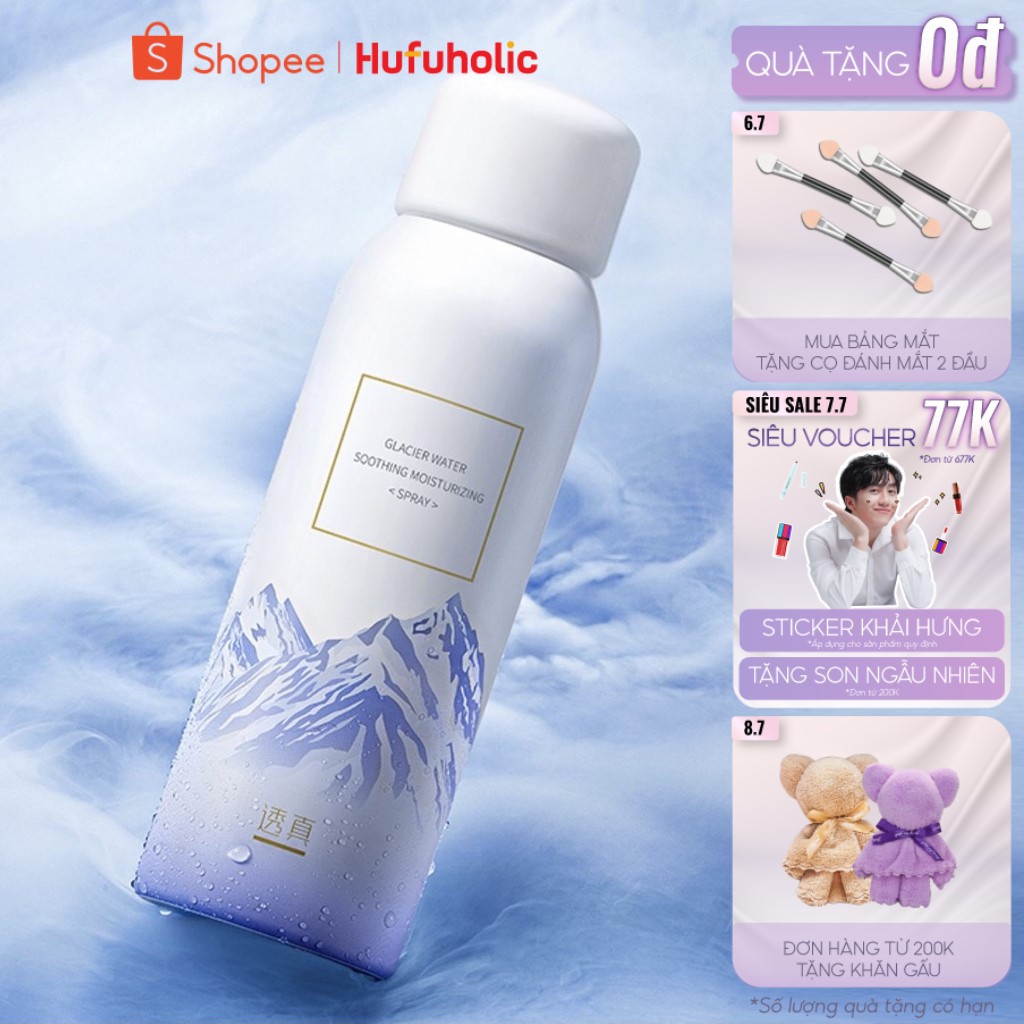 Xịt khoáng đá băng LUCENBASE phục hồi dưỡng ẩm khóa ẩm dịu da Glacier Water Soothing Moisturizing Spray LUCB59