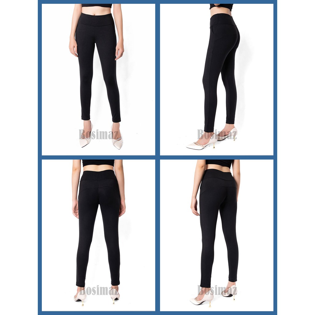 Quần Legging Nâng Mông Bosimaz MS521 dài túi trước màu đen, thun co giãn 4 chiều, vải đẹp dày, thoáng mát không xù lông. | BigBuy360 - bigbuy360.vn