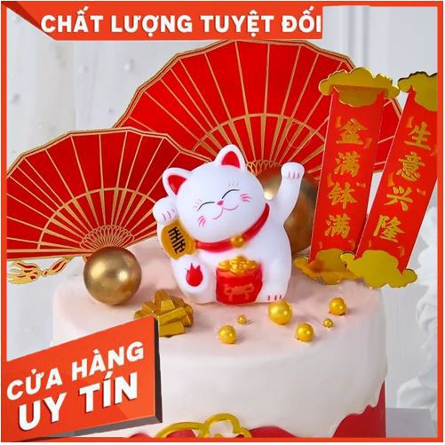 Mèo thần tài  mèo thần tài trang trí bánh kem,đồ chơi,đồ trang trí nhà cửa,quà tặng ý nghĩa nhỏ xinh tiết