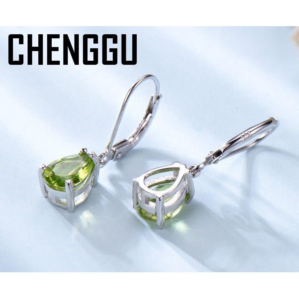 925 Sterling Silver Natural Peridot Drop Earrings Designer Fine Jewelry Green Gemstone Long Earrings For Women Special Gift|Drop Earrings|