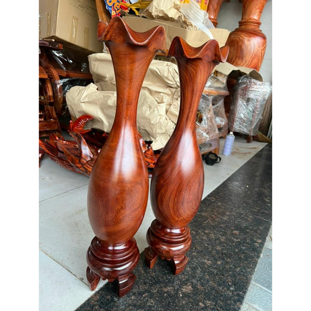 Lục bình gỗ phong thuỷ - Cặp Lục bình gỗ lim nguyên khối siêu đẹp cao 30-40-50- 60 cm siêu chất