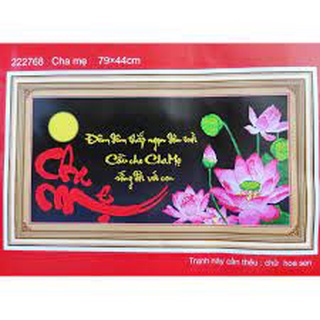 Tranh thêu chữ thập Cha mẹ