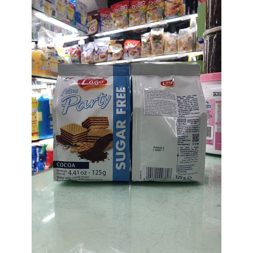 Bánh ăn kiêng không đường Lago mini 125g - Ý