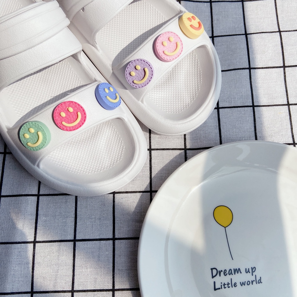 Bộ 6 Phụ Kiện Hình Mặt Cười Dùng Trang Trí Giày/Giày Cho Nữ DIY