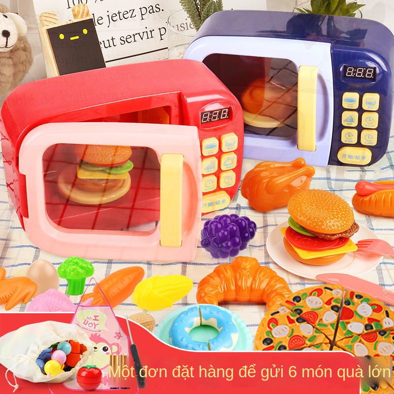 ┅☬☞Đồ chơi trẻ em lò vi sóng lò nướng trẻ em chơi nhà bé nấu ăn bộ đồ dùng nhà bếp mô phỏng bé trai và bé gái