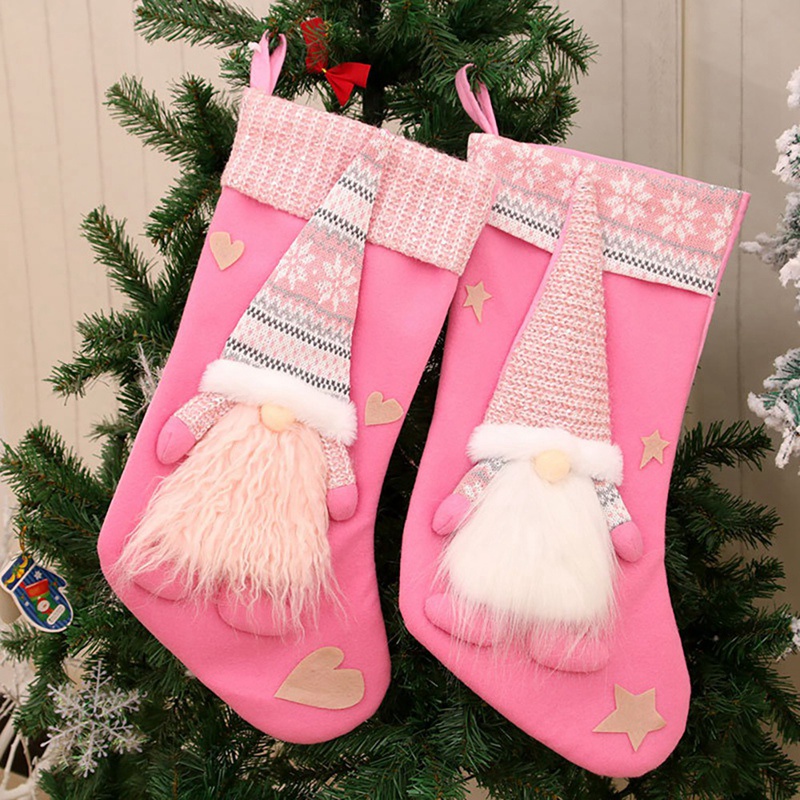 Vớ Đựng Quà Giáng Sinh Trang Trí Hình Ông Già Noel