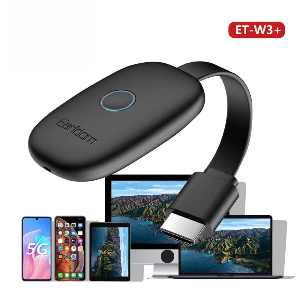 Bộ HDMI Không Dây Earldom W3+ Hỗ Trợ Kết Nối Điện Thoại Với TV, Máy Chiếu 4K- Hàng Chính Hãng Bảo Hành 1 Năm