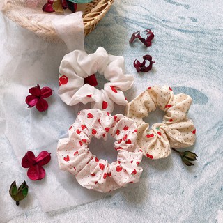 Cột tóc vải lông scrunchies dễ thương Tím Store