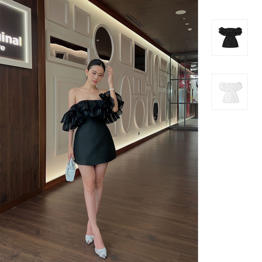 Đầm Ngắn Nữ Body Off-shoulder, Chất Vải Taffta nhủ Thoải Mái, WDN000296, SOMEHOW