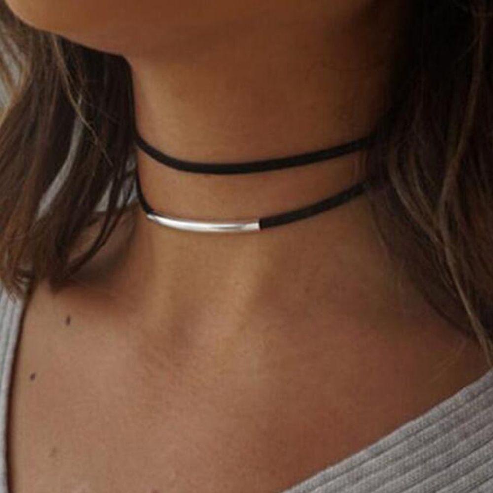 EUCA Vòng Cổ Choker Màu Đen Phong Cách Punk Rock Harajuku