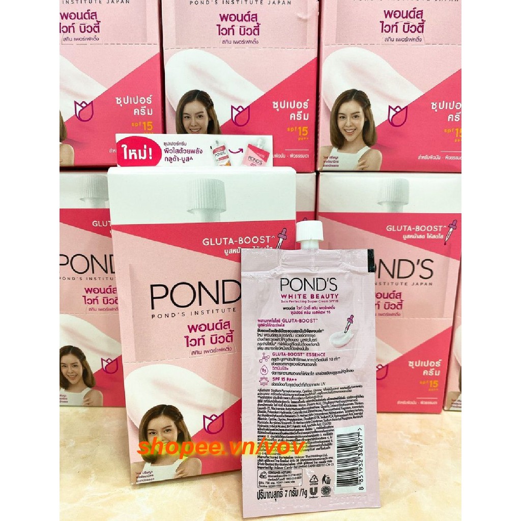 Kem Ponds dưỡng trắng hồng dạng gói 6 gói x10g 100% chính hãng, vov cung cấp và bảo trợ.