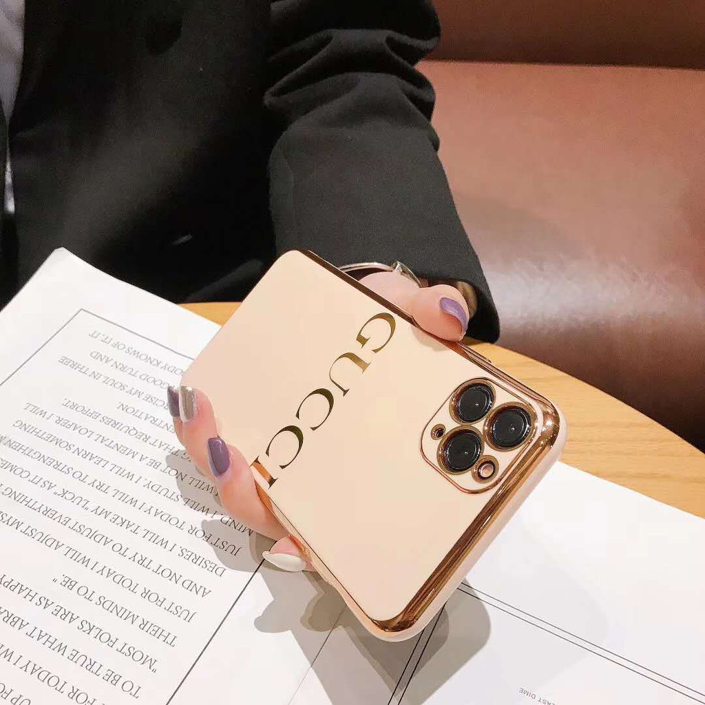 [HOT] Ốp Lưng Dẻo Gucci Mạ Crom Viền Xi Điện Thoại Iphone6/6plus/6s/6splus/7/7plus/8/8plus/X/Xr/Xs/11/12/Pro/Promax