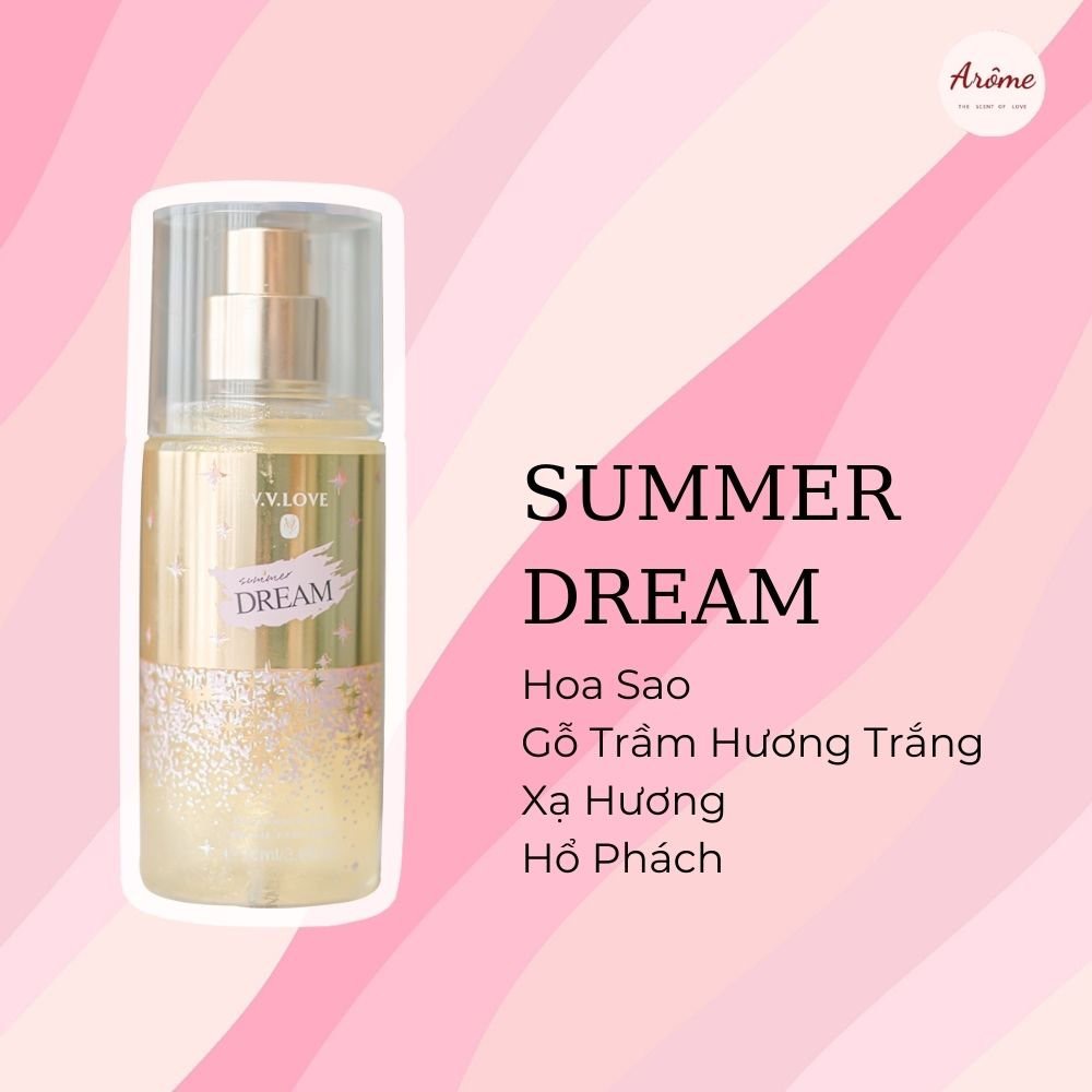 Xịt Thơm Toàn Thân V.V.LOVE Body Mist Có Nhũ Lấp Lánh Hương Nước Hoa Lan Toả, Quyến Rũ - Arôme Store