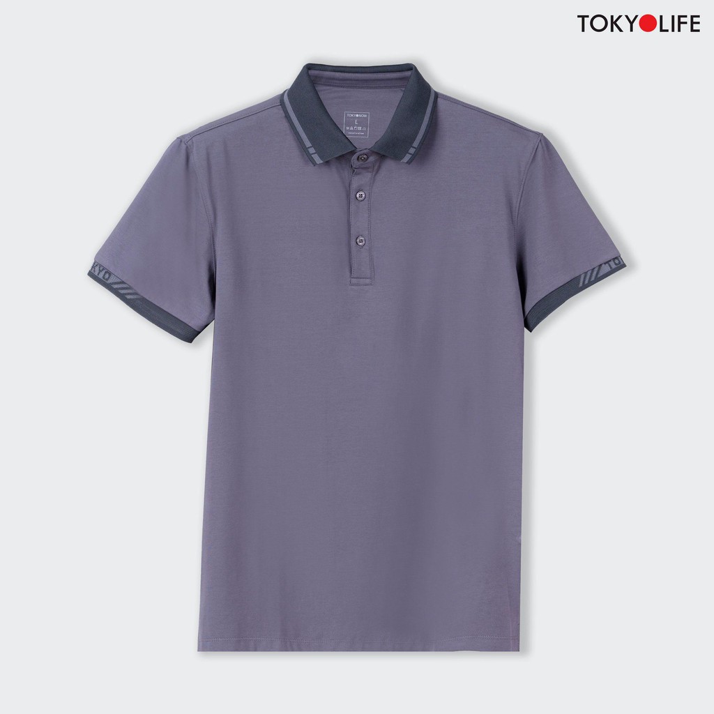 Áo Polo Nam Cotton Cao Cấp, Basic Sang Trọng Lịch Lãm TOKYOLIFE phối viền kẻ mạnh mẽ, nam tính N7POL015I