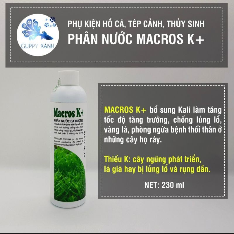 Phân nước cung cấp Kali Macros K+ 230mL