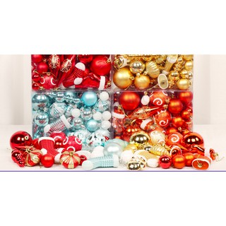 BỘ 60 quả châu giáng sinh , phụ kiện trang trí cây thông Noel nhiều hoạ tiết đa dạng