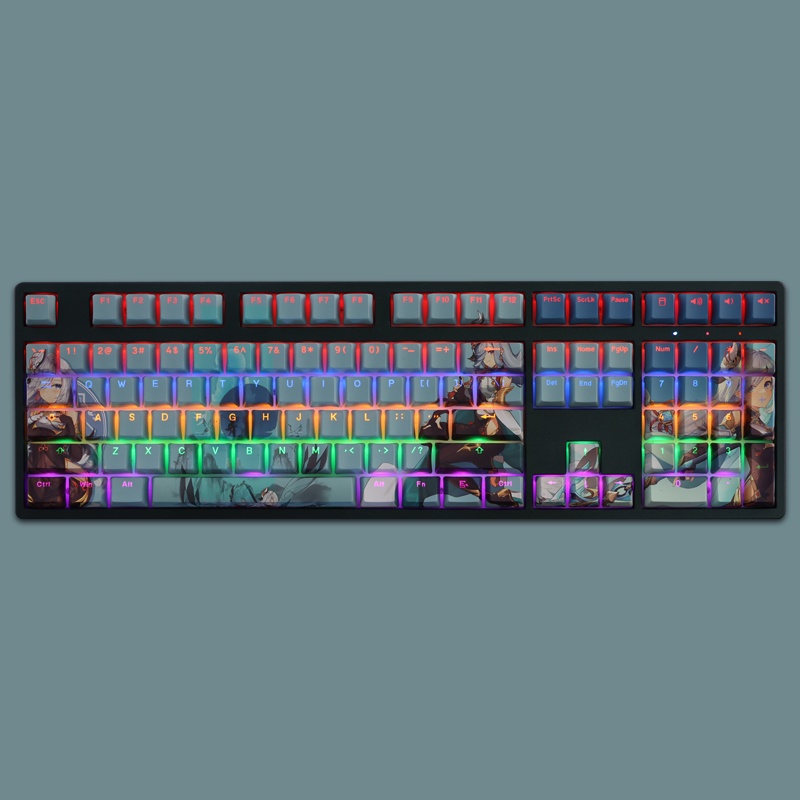 Shenhe Keycap Cherry Profile Genshin Impact Anime PBT Dye Sub Bàn phím cơ học truyền ánh sáng Keycap