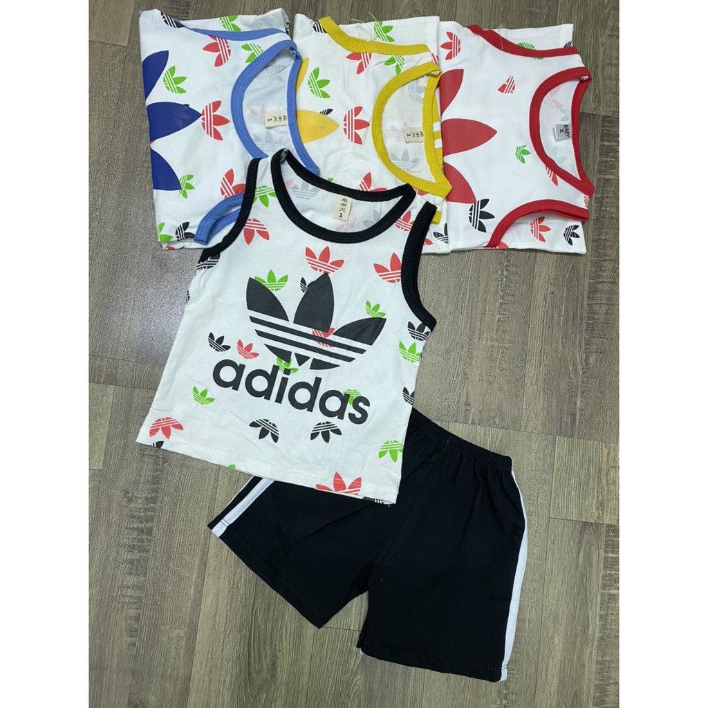 Quần áo trẻ em 💎SALE💎 bộ ba lỗ thể thao Quảng Châu xuất dư cho bé trai bé gái Xuân Cường Kids size từ 8 đến 18kg
